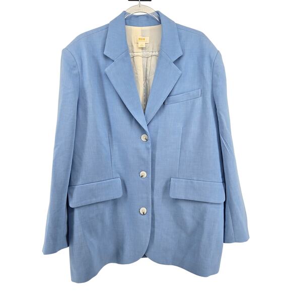 Anthropologie Jackets & Blazers - Anthropologie Blue Oversized Blazer Size M/L Preppy Old Money Classic Timeless